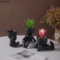 Pots de fleurs en céramique avec figures abstraites décoration de bureau plantes en pot vase