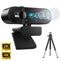 Webcam 4K 2K 1080p mini caméra USB 30fps Full HD avec trépied microphone autofocus pour PC