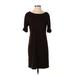 Karen Scott Sport Casual Dress - Sheath: Brown Solid Dresses - Women's Size Small