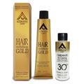 Hair Solution Gold 90 grams / 3.17 oz Hair Dye Light Blonde 8.0 Color by Alternative Care - Hair Dye Permanent + Peroxide Cream Vol 30 + Hair Dye Gloves