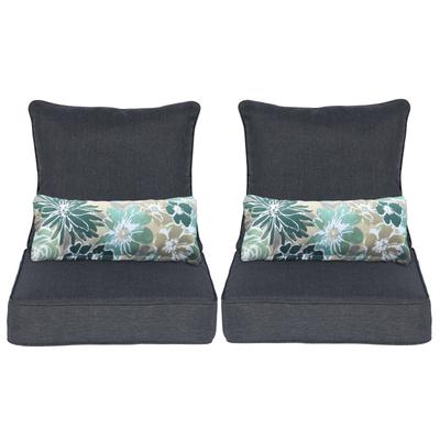 Aoodor Outdoor Deep Seat Chair Cushion Set (2 Back 2 Seater 2 Pillow)