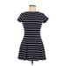 BDG Casual Dress - A-Line Crew Neck Short sleeves: Blue Print Dresses - Women's Size X-Small