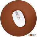 Hsurbtra Mouse Pad Double-Sided PU Leather Small Round Mousepad 8.7 x 8.7 Inch Anti-Slip Waterproof Mouse Mat Pretty Cute Mouse Pad for Office Home Gaming Laptop Men Women Kid Brown & Grey