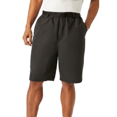 Men's Big & Tall 8" Belted Beach to Boardwalk Shorts by Meekos in Black (Size 3XL)