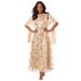 Plus Size Women's Embellished Gown With Shawl by Roaman's in Sparkling Champagne (Size 32 W)