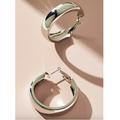 Anthropologie Jewelry | New ~ Anthropologie Mini Classic Wide Silver Hoop Earrings | Color: Silver | Size: Os