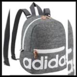 Adidas Bags | Adidas Linear Mini Backpack Jersey Women's Adjustable Strap Os Onix/White/Rose G | Color: Gray/White | Size: Os