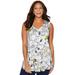 Plus Size Women's V-neck Snoopy Tank by Disney in White Snoopy Print (Size 3X)