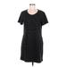 32 Degrees Casual Dress - Shift Scoop Neck Short sleeves: Black Print Dresses - Women's Size Medium