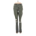 Old Navy Jeans - Super Low Rise Skinny Leg Denim: Green Bottoms - Women's Size 8 - Colored Wash