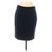 Lou & Grey Casual Pencil Skirt Knee Length: Blue Print Bottoms - Women's Size Medium