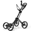 4-Wheel Golf Trolley with Umbrella Cup Holder and Foot Brake