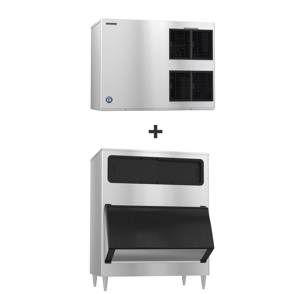 Hoshizaki KM-1900SAJ3/B-1300SS 1865 lb KM Series Crescent Cube Commercial Ice Machine w/ Bin - 1304 lb Storage, Air Cooled, 208-230v, 1865 lb Daily Production, Stainless Steel