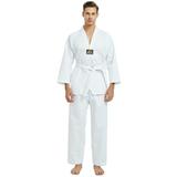 Toptie 7.5 Oz Taekwondo Uniform Martial Arts Uniform TKD Dobok Student Uniform with Belt-White Trim-Size 3