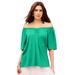 Plus Size Women's Convertible Sweetheart Tee. by Roaman's in Tropical Emerald (Size 30/32)