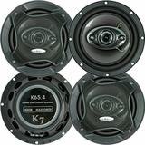 4x K7 6.5 3-Way 800W Total Car Audio Stereo Coaxial Speakers - K65.4 Rev6 Bundle