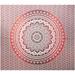 Indian Psychedelic Mandala Tapestry Red Ombre India Hippie Boho Decor Tapestry Multicolored Large Cotton Wall Hanging 210 x 150 cms