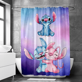 Stitch Shower Curtain Prevalent Rustproof Art Print Shower Liner for Gift to Friens for Wet Room Bathtub Shower Stall with 12 PCS Hooks 3 Size