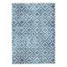 Linon Motif Printed Faux Rabbit Linear Polyester 3 x5 Accent Rug in Blue