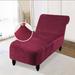 TOPCHANCES Chaise Lounge Slipcover Armless Chaise Sofa Cover Stretch Velvet Chaise Chair Slipcover Indoor Furniture Protector ( Wine red )