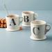 Anthropologie Dining | Anthropologie "K" Monogram Initial Mug Shaving Style Cup Black White Stoneware | Color: Black/White | Size: Os