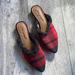 Free People Shoes | Free People Red Black Tartan Mules | Color: Black/Red | Size: 8