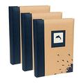 Kenro Box of 3 Green Wood Blue Dolphin Photo Album with Kraft Paper Cover for 300 Photos 6x4 inch/10x15cm Family Photograph Album - GRW008UE