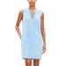 Madewell Dresses | Madewell Size Xxs Lace Up Shift Blue Chambray Knee Length Sleeveless Dress | Color: Blue | Size: Xxs