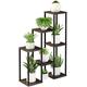 XNHAFW Plant Stand Indoor Outdoor Plant Shelf 7 Pot Metal Black Plant Stands for Indoor Plants Multiple Corner Tiered Plant Stands Tall Plant Rack for Garden Balcony Patio Window Living RoomSquare