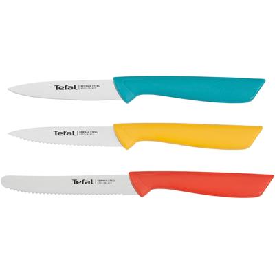 Messer-Set TEFAL "K273S3 Colorfood" Kochmesser-Sets bunt (gelb, blau, orange) Küchenmesser-Sets