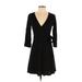 Gap Casual Dress - Wrap: Black Solid Dresses - Women's Size X-Small