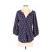 Old Navy Long Sleeve Blouse: Blue Tops - Women's Size Small