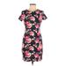 Old Navy Casual Dress - Sheath Crew Neck Short sleeves: Gray Floral Dresses - Women's Size X-Small