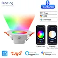 Spot lumineux LED rond encastrable coloré lampe intelligente Bluetooth Tuya rvb intensité