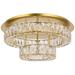 Monroe 22" Led Double Flush Mount In Gold