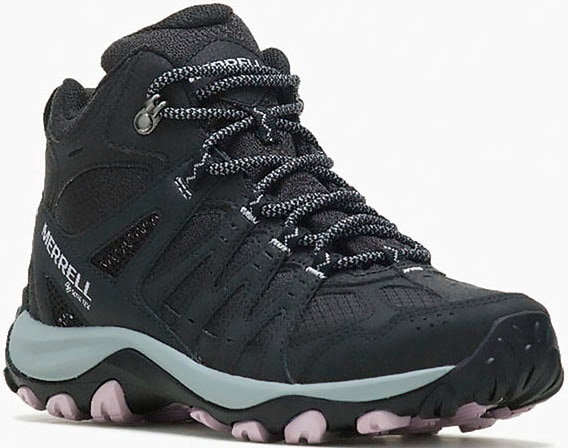 Wanderschuh MERRELL "ACCENTOR 3 SPORT MID GORETEX", Damen, Gr. 42, schwarz, Synthetik, Textil, Schuhe Wanderschuh, wasserdicht