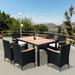 7 piece Outdoor Patio Wicker Dining Set Patio Wicker Furniture Dining Set with Acacia Wood Top