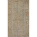 Vegetable Dye Floral Green Oushak Turkish Rug Hand-Knotted Wool Carpet - 1'10" x 3'6"