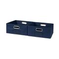 Niche Cubo Half-Size Foldable Fabric Storage Bin Chrome Handles Set of 2 - Blue