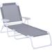 Outsunny Folding Chaise Lounge 4-Position Adjustable Lounge Chair Gray