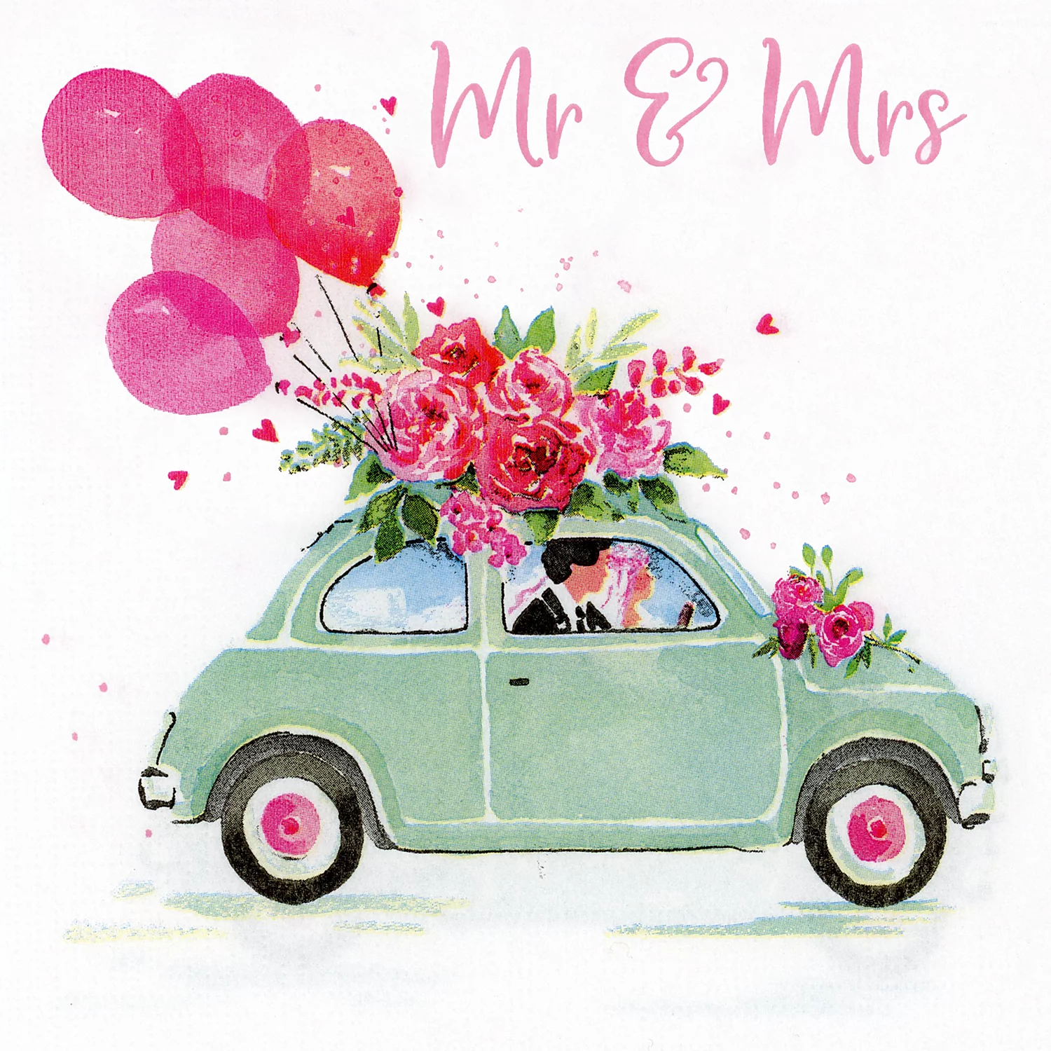 Papierservietten Hochzeitsauto, 33 x 33 cm, 20 Stück Image