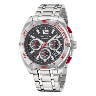 Nautica Men's Tin Can Bay Recycled Stainless Steel Chronograph Watch Multi, OS