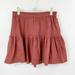 Anthropologie Skirts | Anthropologie Eula Pintucked Mini Skirt Size Xs Orange Pleated Flare 100% Cotton | Color: Orange | Size: Xsp