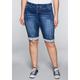 Jeansbermudas SHEEGO "Große Größen" Gr. 42, Normalgrößen, blau (blue denim) Damen Jeans 5-Pocket-Jeans Shorts Bermudajeans