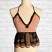 American Eagle Outfitters Tops | American Eagle Hippie Boho Crochet Macram Flowy Halter Top Black Peach Sz Xs | Color: Black/Tan | Size: Xs