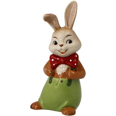 Osterhase GOEBEL "Hasenschule - Frecher Bengel", bunt, B:5cm H:6cm T:12cm, Steingut, Dekofiguren, Sammelfigur, Hasenjunge Image