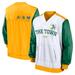 Men's Nike White/Gold Oakland Athletics Rewind Warmup V-Neck Pullover Jacket