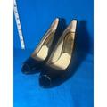 Michael Kors Shoes | Michael Kors Mk Black Leather Peep Toe Pump Heels Women’s Size 8 Shoe | Color: Black | Size: 8