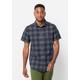 Funktionshemd JACK WOLFSKIN "HIGHLANDS SHIRT M" Gr. L (52), Normalgrößen, blau (night, blue, checks) Herren Hemden Kurzarm