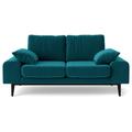 Swoon Tulum Velvet 2 Seater Sofa- Kingfisher Blue